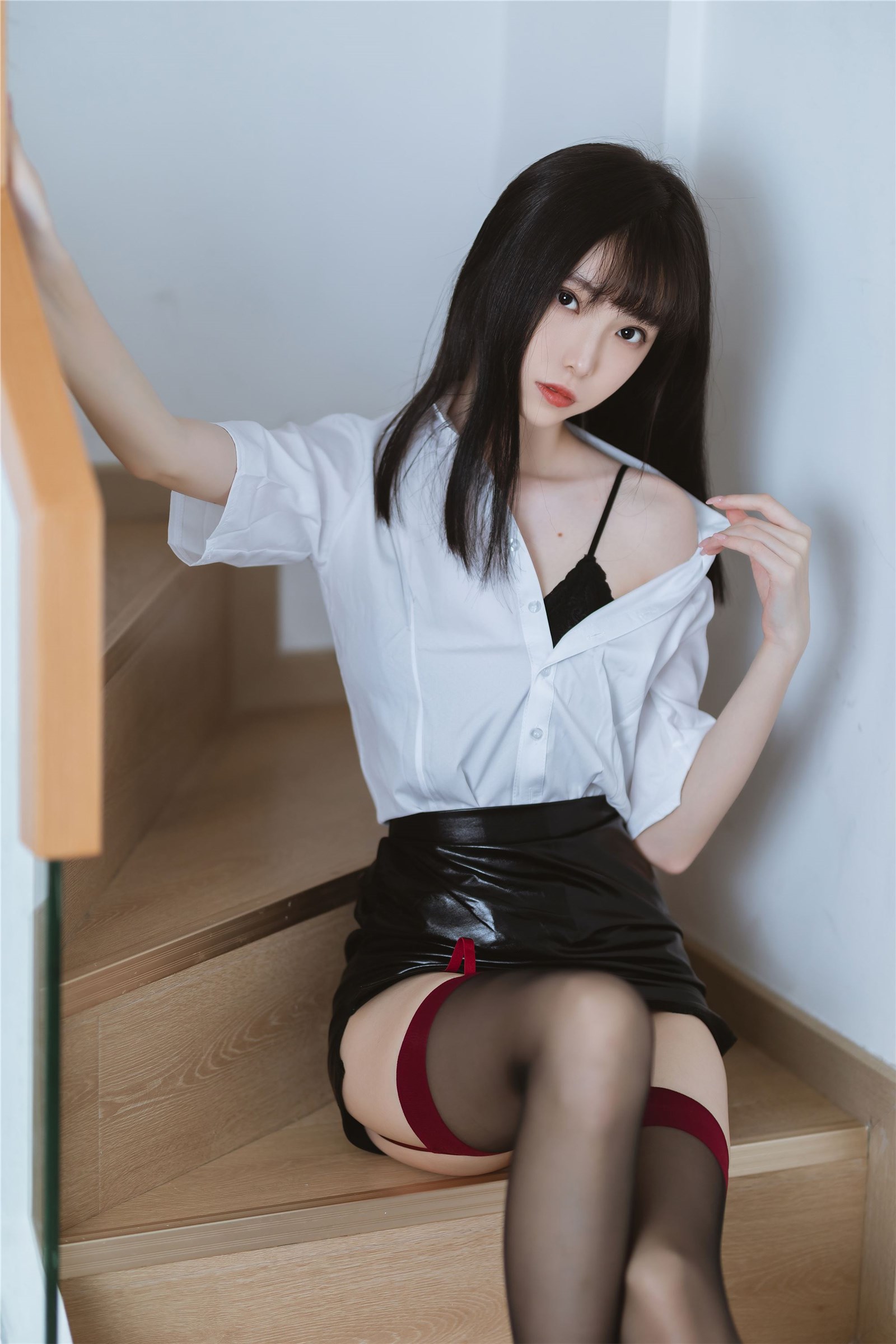 Xu Lan LAN - NO.033 Black Silk Leather Skirt(48)